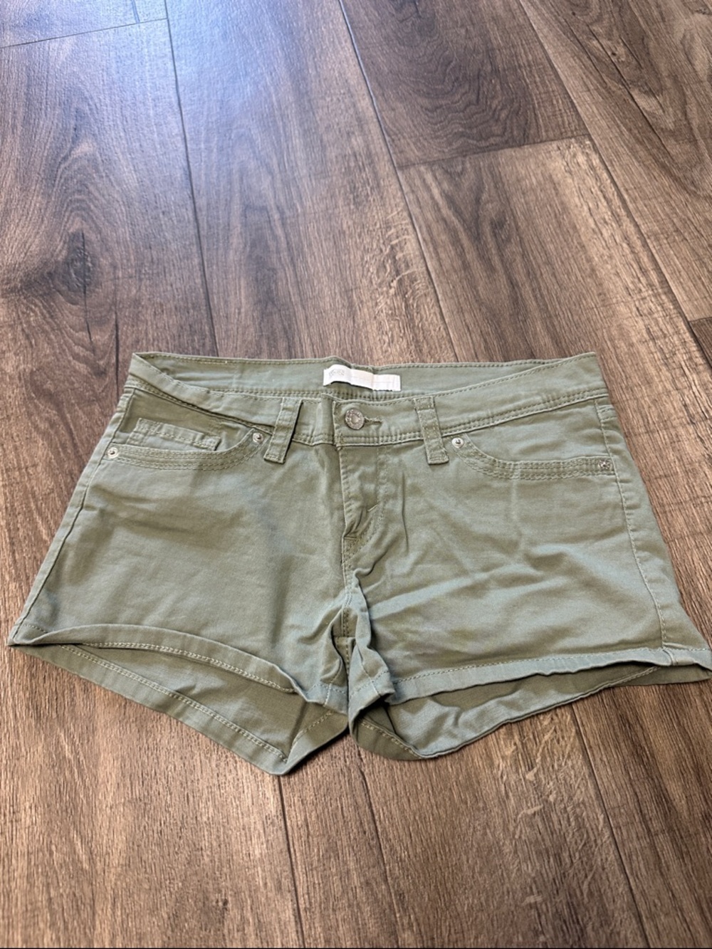 Levi's Olive Green Denim Shorts